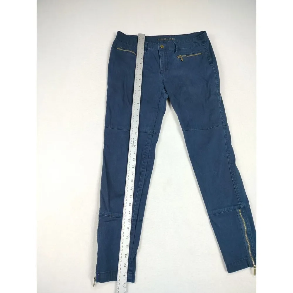 Michael Kors Women's Pants Black‎ Skinny Slim Ankle Bikercore Bikelife Edgy Punk